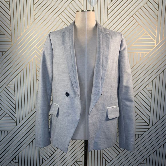 Gerard Darel Gray Wool Double Breasted Blazer - Picture 8 of 11